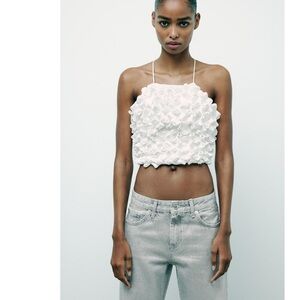 ZARA Voluminous Satin Effect Top